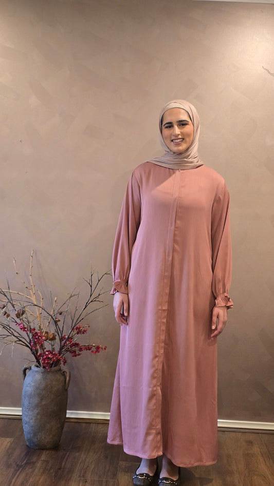 Classic Blush Gathered Sleeves Abaya