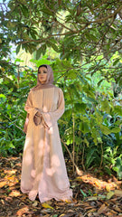 Blush Nude Grace Pleated Abaya