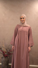 Pleated Onion Pink Closed Abaya