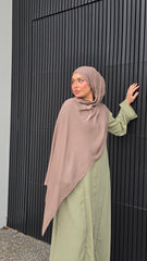 Dusty Pistachio Lace Abaya