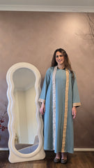 Powder Blue Lace Panel Abaya