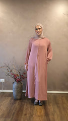 Classic Blush Gathered Sleeves Abaya