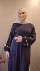 Dark Purple Veil Closed Abaya