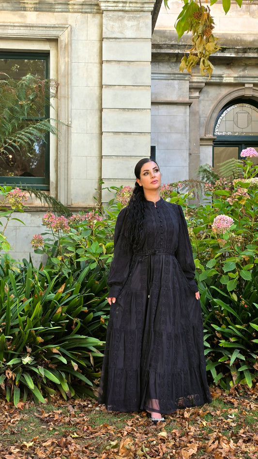 Noir Elan Tiered Dress