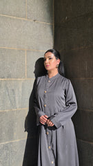 Charcoal Regal Fold Abaya