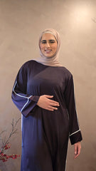 Dark Purple Veil Closed Abaya