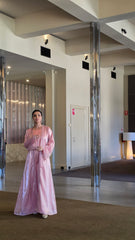 Blush Crystal Organza Abaya Set