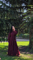 Crimson Frame Tiered Dress