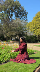 Crimson Frame Tiered Dress