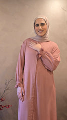 Classic Blush Gathered Sleeves Abaya
