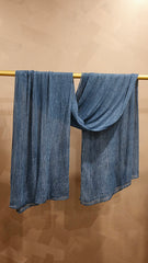 Steel Blue Crinkle Rayon Hijab
