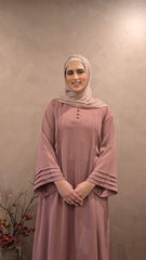 Pleated Onion Pink Closed Abaya