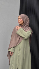 Dusty Pistachio Lace Abaya
