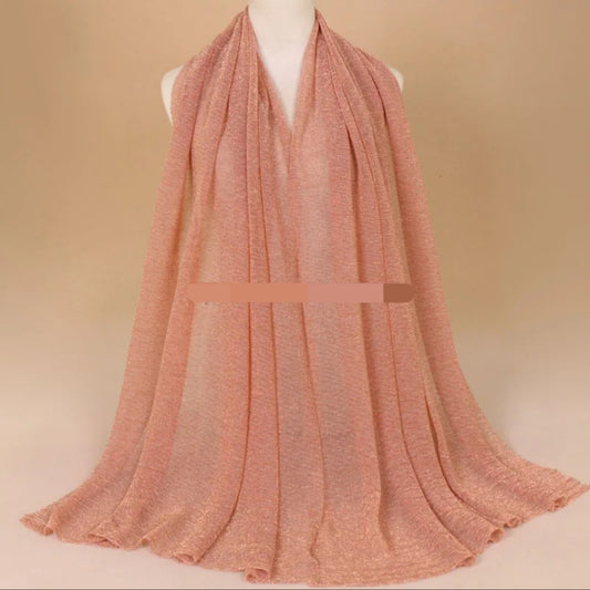 Rose Gold Shimmer Lurex Viscose Hijab