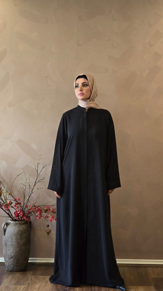 Black Embroidered Classy Abaya