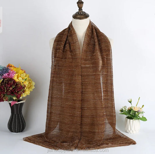 Brown Shimmer Lurex Viscose Hijab