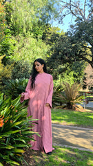 Dusty Rose Lattice Abaya