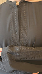Black Embroidered Classy Abaya