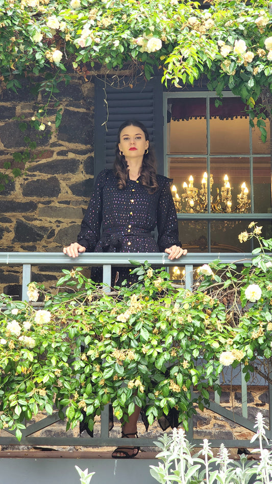 Black Multicolour Lurex Dress