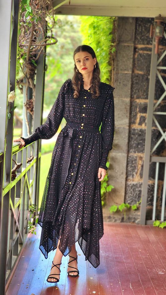 Black Multicolour Lurex Dress