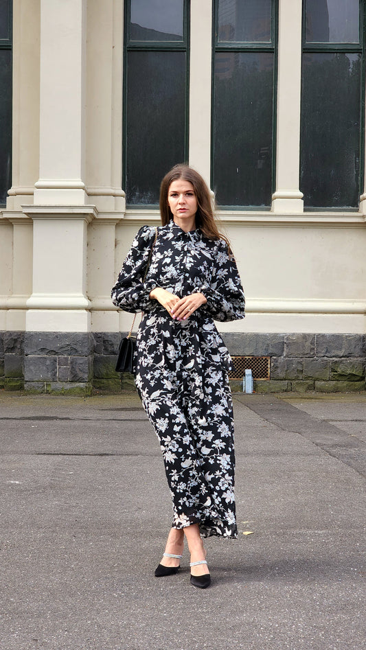 Black and White Jungle Bird Dress
