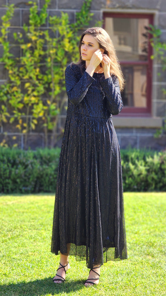 Midnight Black Sequin Party Dress