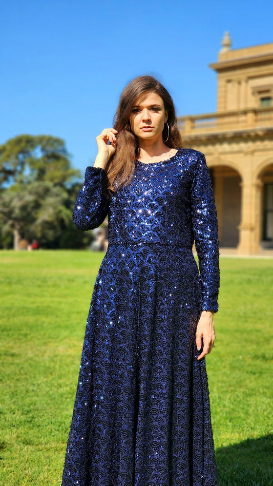 Blue Sequin Sparkle Dress