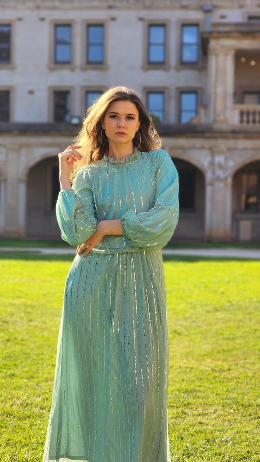 Sea Green Shimmer Dress