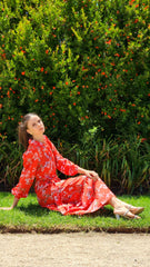 Bright Orange Floral Dress