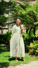 Mint Green Floral Maxi Dress