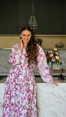 Pretty In Pink Floral Frill Detail Dress