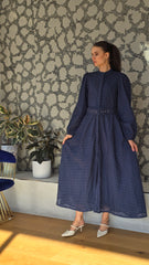 Navy Broderie Dress