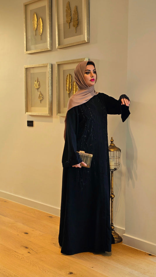 Luxe Embellished Black Abaya
