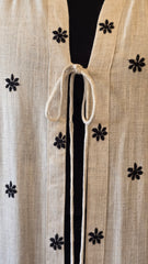 Embroidered Linen Abaya