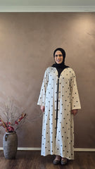 Embroidered Linen Abaya