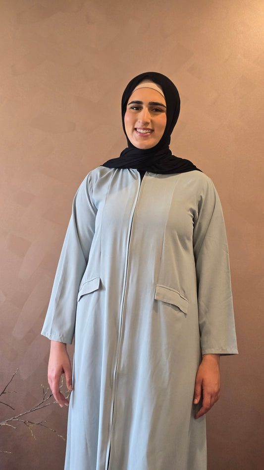 Seafoam Grace Zip Abaya