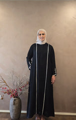 Black Veil Open Zip Abaya