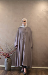 Light Purple Free Size Flowy Abaya