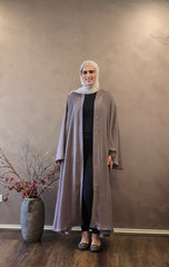 Light Purple Free Size Flowy Abaya