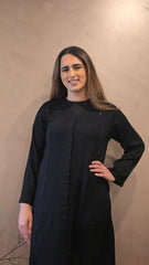 Midnight Shimmer Lace Abaya