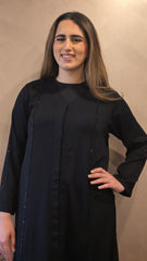 Midnight Shimmer Lace Abaya