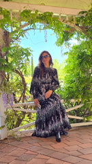 Noir Bloom Maxi Dress