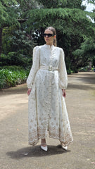 Threaded Bloom Brown Embroidered Dress