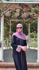 Pastel Pleat Detail Black Abaya