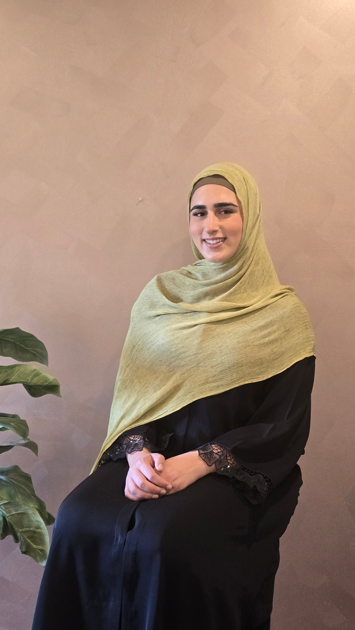 Sage Green Dirty Wrinkled Rayon Hijab