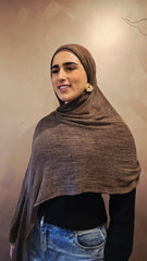 Dark Wood Dirty Rayon Wrinkled Hijab