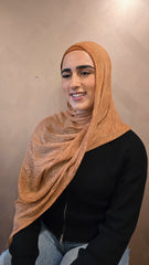 Cinnamon Dirty Wrinkled Rayon Hijab