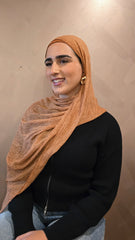 Cinnamon Dirty Wrinkled Rayon Hijab