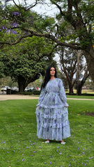 Wisteria Whisper Tiered Cascade Dress