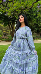 Wisteria Whisper Tiered Cascade Dress